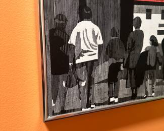 A299 - $150. Cityscape Wall Piece. Measures 16.25" x 34". 