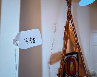 A348 - $800. Alice Vander Vennen : Mixed Media Wall Hanging (crystals, boat). Measures 17.25" x 41". 