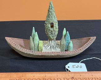 A520 - $150. Byers McCurry "Journey Boat" Sculpture. Measures 9" x 6" tall. 