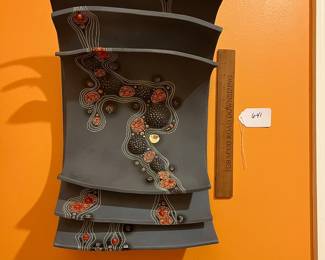 A641 - $275. Sasha Ceramics - Sasha Bakaric. Inspired by microscopic organisms and cells. Measures 11.5" x 7" x 18" tall.
