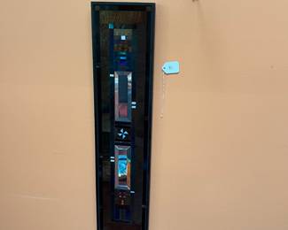A81 - $225. "Thomas Meyers Studios: Iridescent Dichroic Laminated Art Glass Mosaic Mirror Wall Panel "