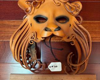 A66 - $50. Maskerville Gifts. Leather Fox Mask 