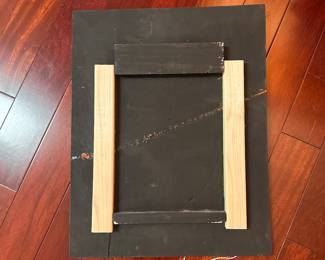 A104 - $75. David Stabley: Whimsical Clay Wall Tile - Heavy Repair. Measures 14.5" x 18.5".  