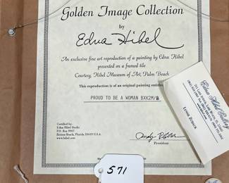 A571 - $20. "Proud to be a Woman" Edna Hibel Print. Measures 10.5" x 12.5". 