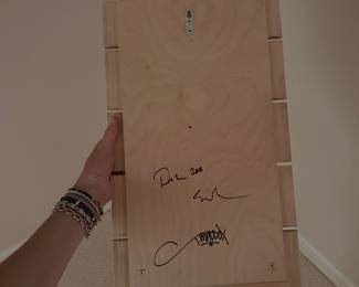 A400 - $75. Wooden Wall Sculpture - Mounted Bow. Signed T. Maddox. Dec. 2011. Measures 12" x 29". 