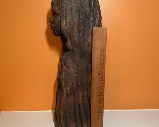 A525 - $175. Unsigned Pottery Sculpture. No info. Measures 6" x 16.5" tall. 
