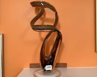 A547 - $775. John McDonald: Abstract Glass Sculpture. Measures 9" x 22" tall. 