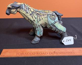 A524 - $175. Dina Wilde-Ramsing, Clay Horse / Llama Sculpture. Measures 8.5" x 6" tall. 