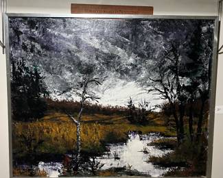 A311 - $175. James W. Aiken: "Panton Dawn" Painting. Measures 31" x 25". 
