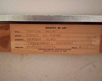 A674 - $175. James W. Aiken Original Painting. "Panton Dawn" Measures 31" x 25". 