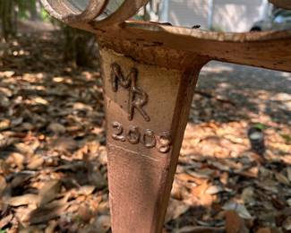 A652 - $550. Mike Roig. Signed MR 2008. "Hippogryph"  Fabricated Steel Sculpture. You must plan to remove. Measures approx. 50"w x 57" tall