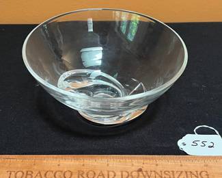 A552 - $35. Steuben Art Glass Bowl. Measures 7" x 3.5" tall. 