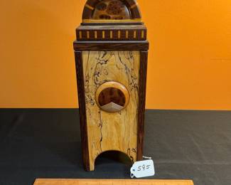 A595 - $225. Timothy McCune Wooden Box. Measures 2.5"w  x 4.25"d x 14" tall