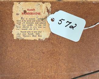 A572 - $40. Kanab Wonderstone Sandstone Slab Utah Framed. Measures  14.5" x 13". 