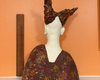 A204 - $275. Kirsten Stingle : Woman's Head Sculpture. Measures 9.5" x 4" x 15" tall. 