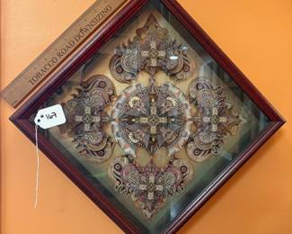 A167 - $75. Chris Hobbs Design: Framed Geometric Paper Cutout. Measures 18.5" x 18.5". 