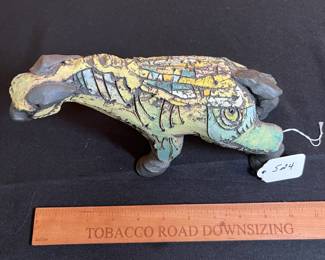 A524 - $175. Dina Wilde-Ramsing, Clay Horse / Llama Sculpture. Measures 8.5" x 6" tall. 