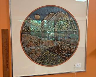 A44 - $175. Joel Zaretsky: Mixed Media Metallic Painting. 