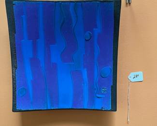 R281 - $100. Patrick Horsley: Pottery Plate. Measures 12.5" x 12.75". 