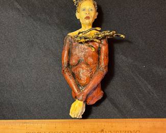 A465 - $75. Lady Sculpture: Medusa looking neck. Unsigned, no marks. Measures 4" x 7.25" tall. 
