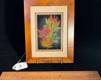 A3 - $75. Booker Morey: Japanese Maple Leaf " Full Moon". Measures 6.5" by 8.5" tall.