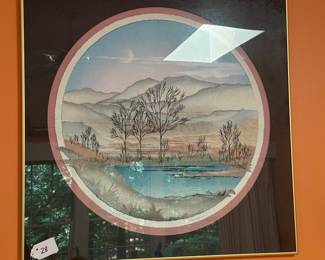 A28 - $175. MP Marion: Original Circular Paper Collage. Measures 30" x 30". 