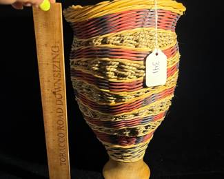A341 - $225. Jerry Maxey : Woven Basket 2017. Measures 8.5" x 12" tall. 