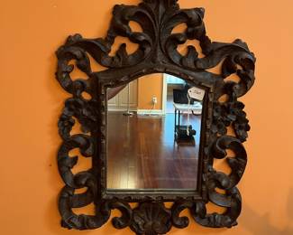 A560 - $175. Vintage / Antique Carved Wall Mirror. Measures 22.5" x 32". 