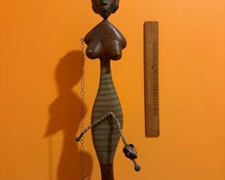 A284 - $325. Kimberly Willcox: "Out On A Limb".  Measures 7" x 6" x 27.5" tall. 