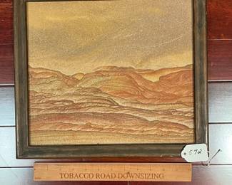 A572 - $40. Kanab Wonderstone Sandstone Slab Utah Framed. Measures  14.5" x 13". 