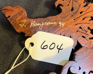 A604 - $125. John Bongiorno : Fretwork Frame. Measures 9.25" w x 13.25" tall
