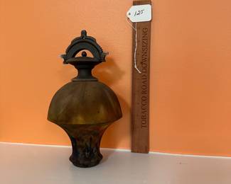 A125 - $100. Ed Risak Pottery: Raku Vessel. Measures 5.5" x 9.75" tall