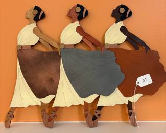 A21 - $60. Cheryl and Don Olney: Wooden Dancing Women