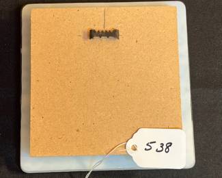 A538 - $20. Unsigned Art Glass Tile Wall Hanging. Measures 6" x 6". 