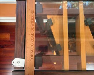 A17 - $2,250. Barry Middleton, Woodsongs, Custom Wooden Table (retail was $7000) Measures 44" x 14.5" x 25.5" tall. 