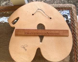P668 - $45. Wall Pocket. Signed. Illegible. Has been used on screened in porch. Measures 16" x 15". 