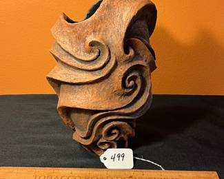 A499 - $125. Allison Anne Brown. River Pot.  Measures 5.5" x 10.25" tall. 