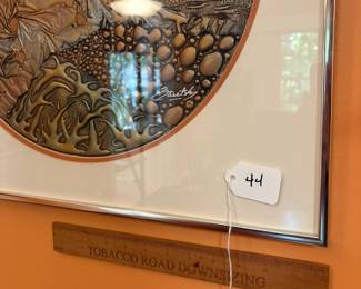 A44 - $175. Joel Zaretsky: Mixed Media Metallic Painting. 