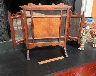 A673 - $225. Decorative Fireplace Screen with Mirror. Measures 32" x 24" tall. 