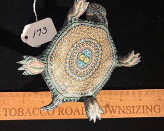 A173 - $70. John Anderson: Polymer Clay Turtle. Measures 6.5" x 3" tall. 