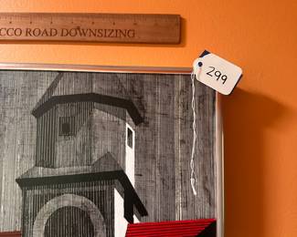 A299 - $150. Cityscape Wall Piece. Measures 16.25" x 34". 