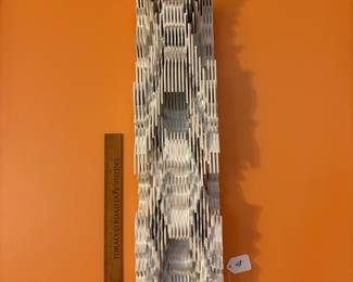 A48 - $175. Wall Sculpture. Signed but illegible. Measures 6" x 5" x 23.5" tall. 