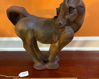 A322 - $500. Nancy Jacobsohn: Horse Sculpture. Measures 14.5" x 7.5" x 16" tall. 