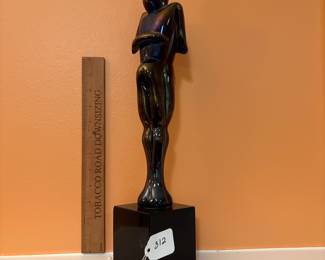 A312 - $325. Rossi: Signed Murano Glass "Two Lovers". Measures  3.25" x 3.25" x 17" tall. 