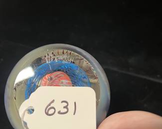 A631 - $95. Henry Summa Art Glass paperweight. Measures 6.5" tall. 