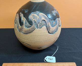 A468 - $50. Kathleen LeSueur. Vessel - Designed to be a lamp. Measures 7.5" x 10" tall. 