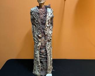 A221 - $550. Tinka Jordy. Russian Bird Woman Ocarina. Measures 7" x 7" x 24.5" tall. 