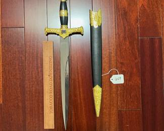 A609 - $60. Replica of a King Solomon sword. Measures 5.5" x 22"