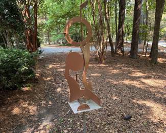 A659 - $450. Mike Roig. Yard Sculpture - Circles. Measures approx. 20"w x 73" tall. Please be prepared to remove yourself. 