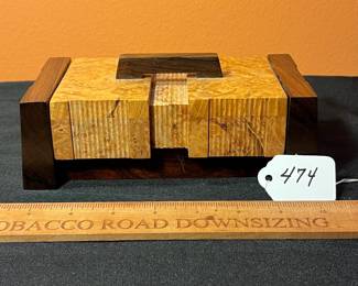A474 - $75. Wood Box. Measures 7.5" x 4" x 3.25" tall. 